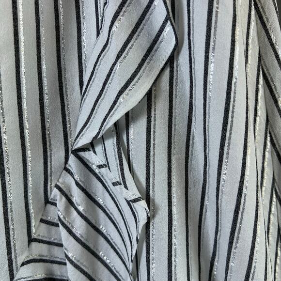 Rachel Roy Women's Esta Metallic Stripe Asymmetrical Faux Wrap Skirt Size 10 - Picture 11 of 13